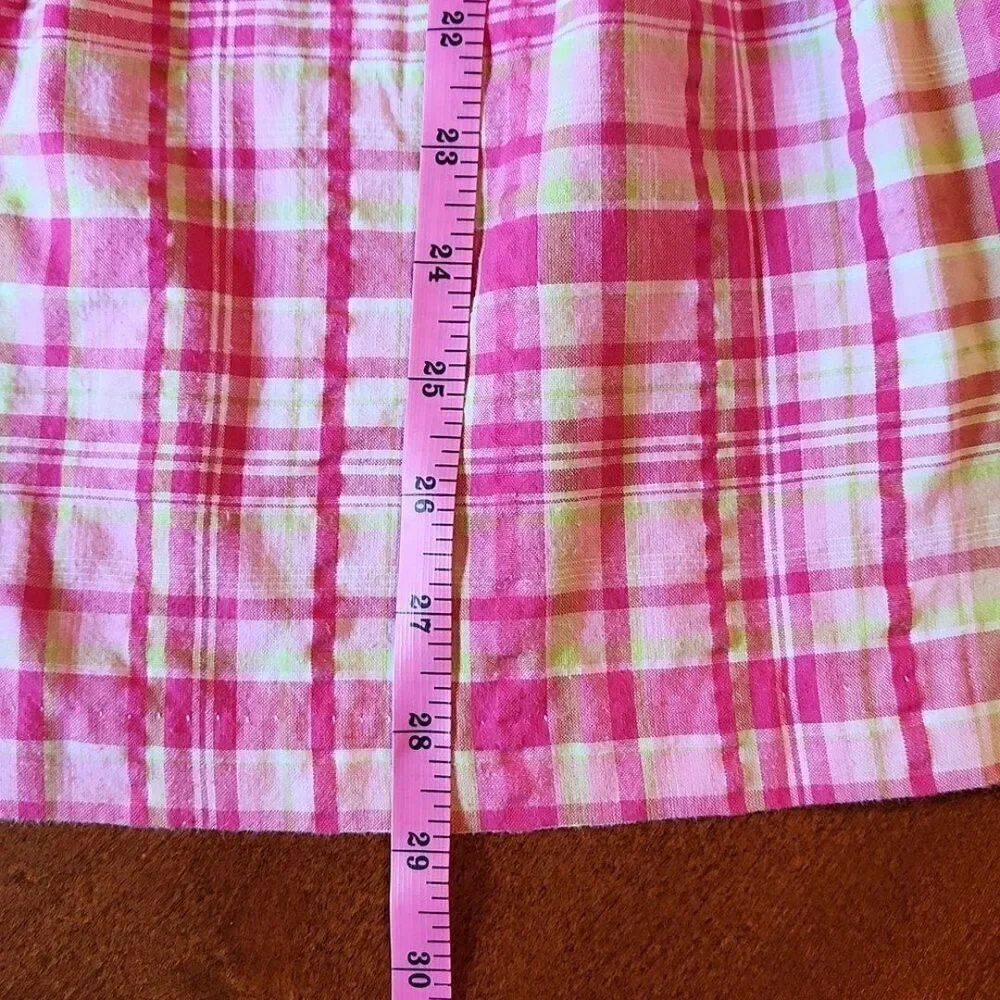 Bonnie Jean Ruffle Sleeveless Knee Length Party Dress, 6X, Pink & White Plaid